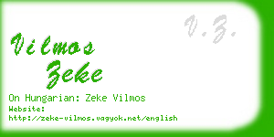 vilmos zeke business card